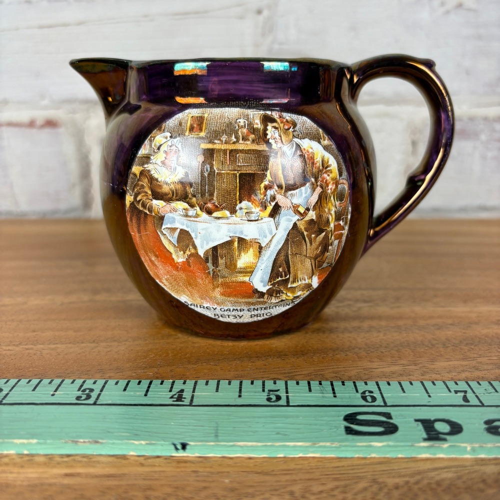 Vintage Wade England Lusterware‎ Creamer Pitcher Betsy Drake Scene